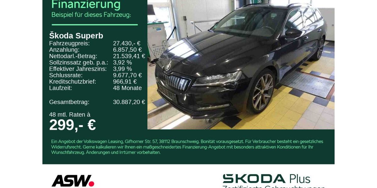 Skoda Superb 66.300 km 27.430 € Sinsheim 74889