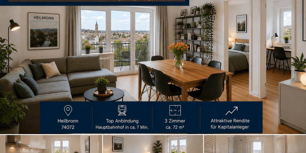 Etagenwohnung Heilbronn Kernstadt - 3 Zimmer, 68 m&sup2;, 339.000&euro; | Angebot:26902215