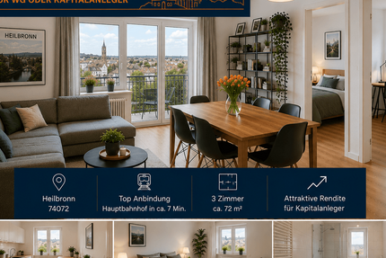 Wohnung Heilbronn Kernstadt - 3 Zimmer, 68 m&sup2;, 339.000&euro; | Angebot:26902215