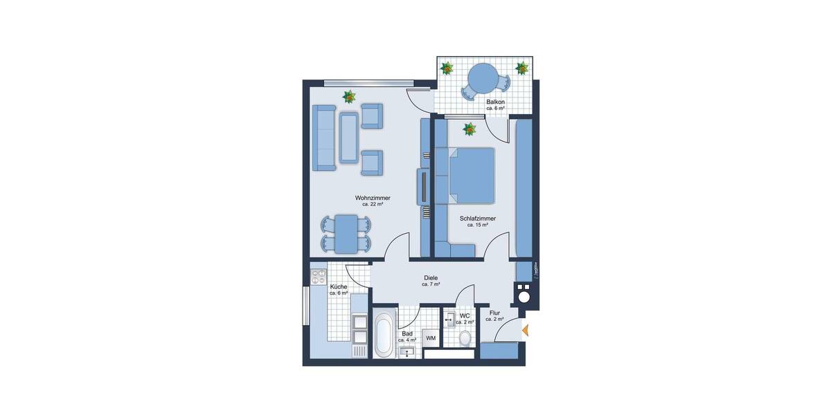 Etagenwohnung Heilbronn Horkheim - 2 Zimmer, 60 m&sup2;, 210.000&euro; | Angebot:26306788