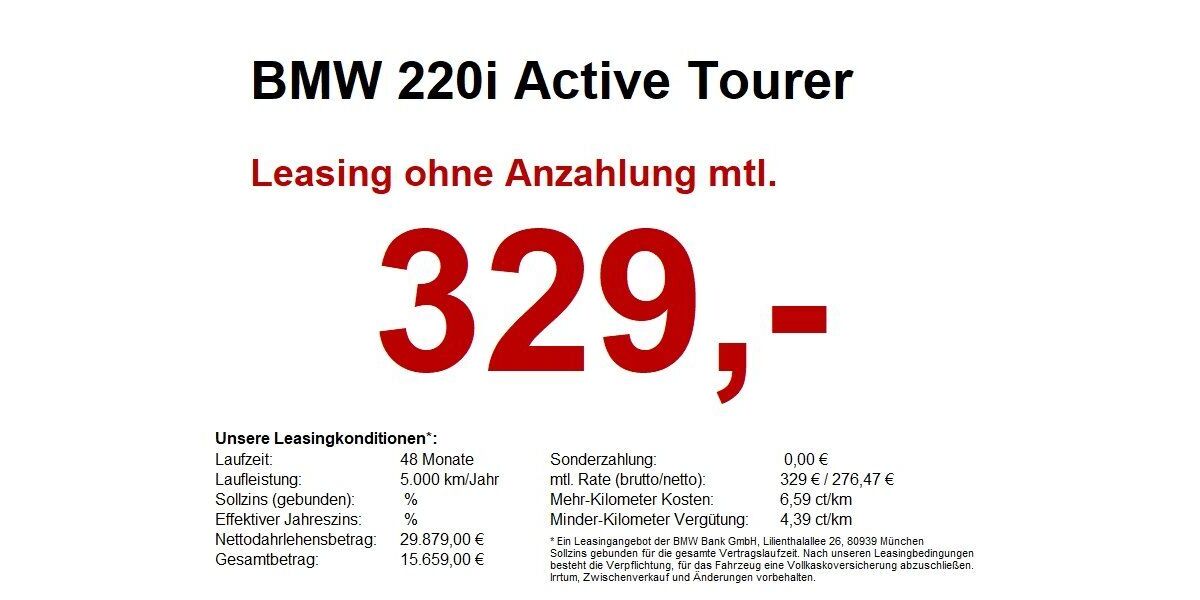 BMW 220 Active Tourer 11.351 km 29.859 &euro; Heilbronn 74074