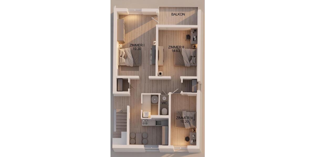 Etagenwohnung Heilbronn Böckingen - 3 Zimmer, 73 m&sup2;, 1.500&euro; | Angebot:26448437