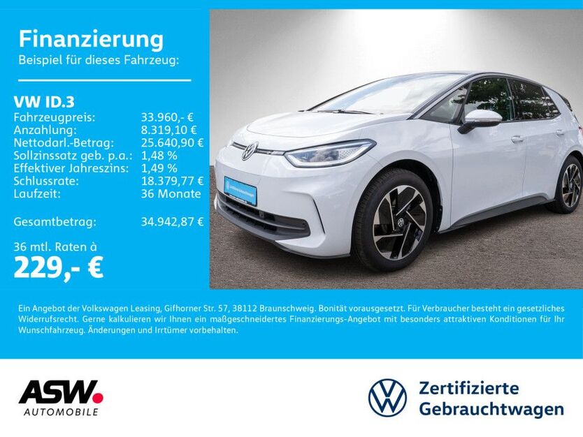 VW ID.3 17.800 km 32.890 € Neckarsulm 74172