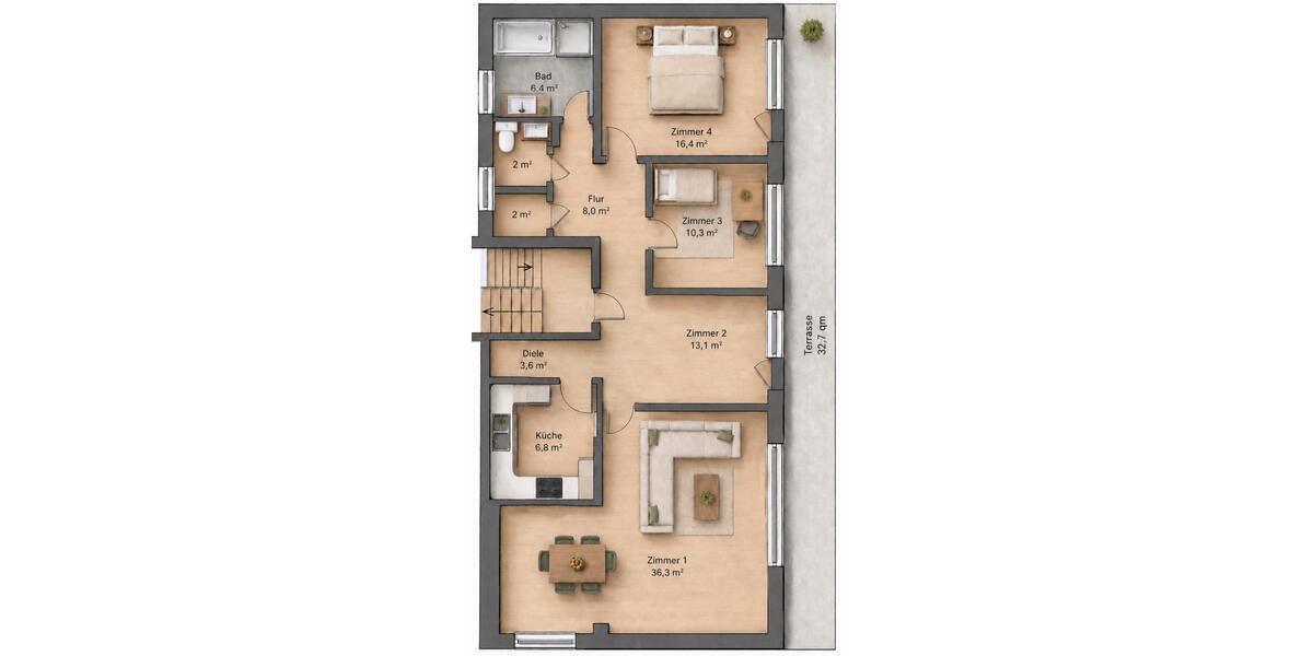 Einfamilienhaus Bad Rappenau - 3.5 Zimmer, 122 m&sup2;, 1.380&euro; | Angebot:27608093