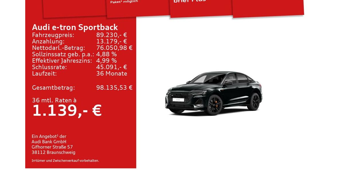 Audi e-tron 19.625 km 59.950 € Mosbach 74821