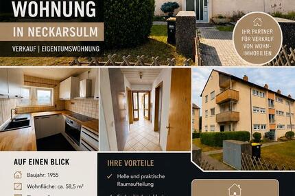 Wohnung Neckarsulm - 3 Zimmer, 59 m&sup2;, 179.000&euro; | Angebot:27185808