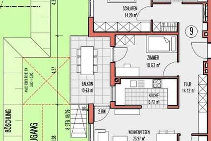 Wohnung Backnang - 3 Zimmer, 84 m&sup2;, 1.355&euro; | Angebot:25385513