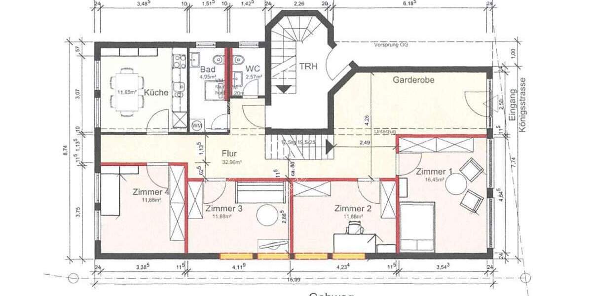 Zimmer Asperg - 4 Zimmer, 104 m&sup2;, 1.600&euro; | Angebot:25726390