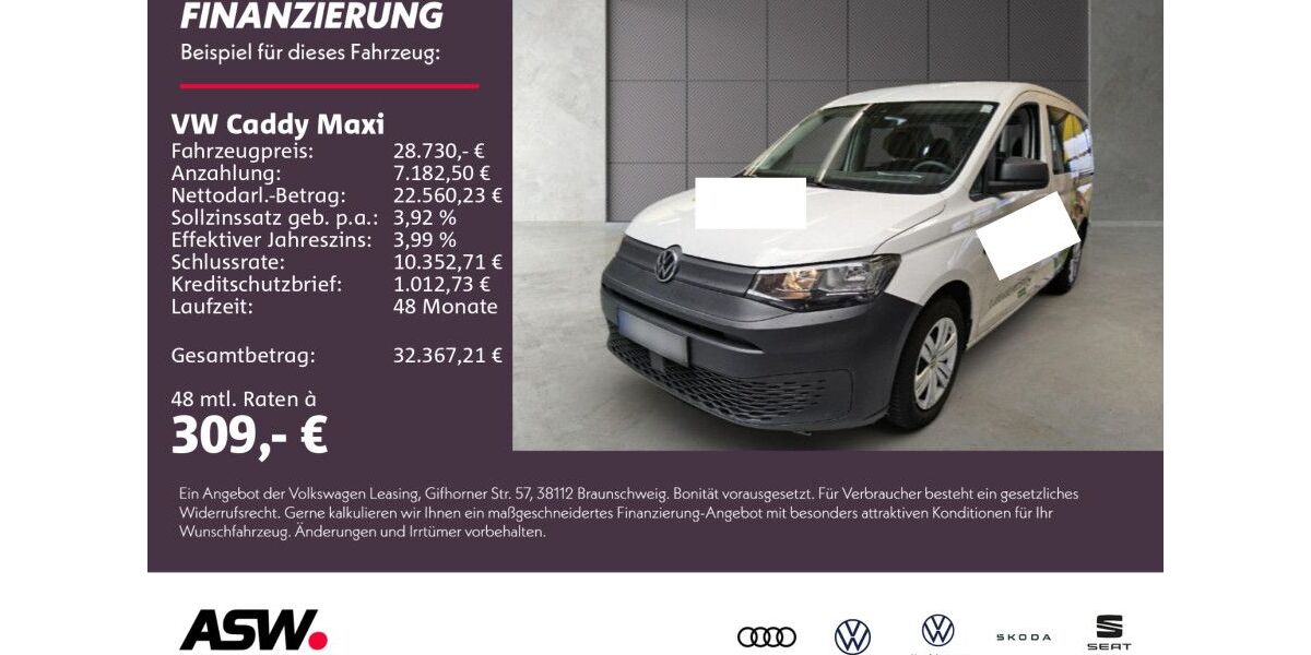 VW Caddy Maxi 19.400 km 28.730 &euro; Neckarsulm 74172