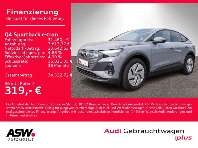 Audi Q4 e-tron 30.600 km 28.290 € Heilbronn 74074