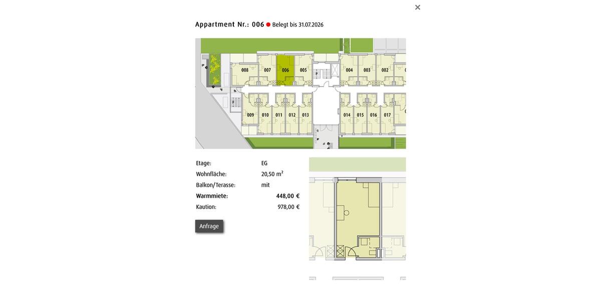Etagenwohnung Heilbronn Horkheim - 1 Zimmer, 21 m&sup2;, 87.000&euro; | Angebot:26322141
