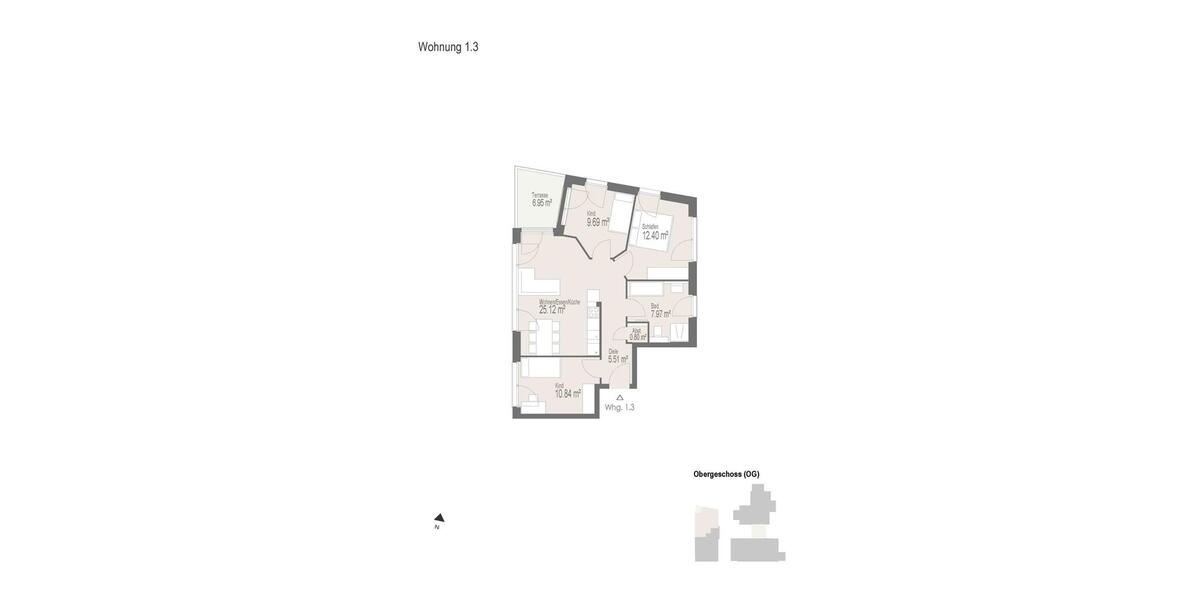 Etagenwohnung Heilbronn Frankenbach - 4 Zimmer, 76 m&sup2;, 1.245&euro; | Angebot:26455938