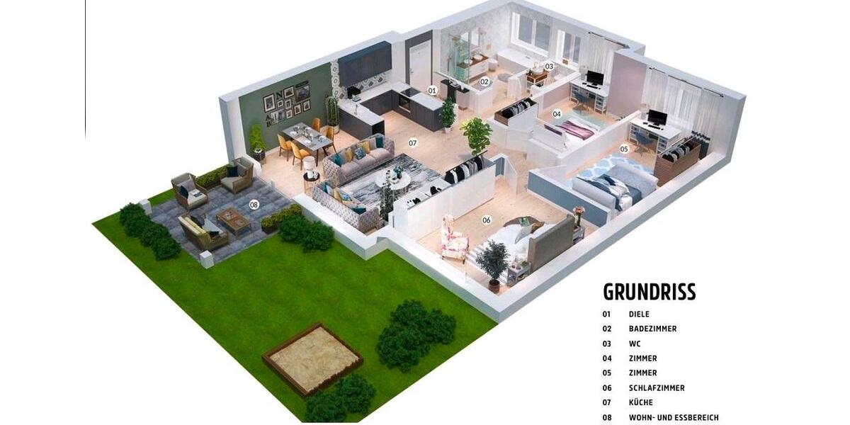 Erdgeschoßwohnung Benningen am Neckar - 4 Zimmer, 89 m&sup2;, 499.000&euro; | Angebot:26602865