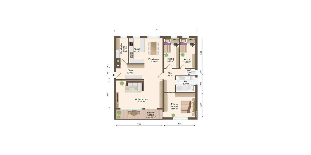 Etagenwohnung Heilbronn - 4 Zimmer, 120 m&sup2;, 436.800&euro; | Angebot:26861731