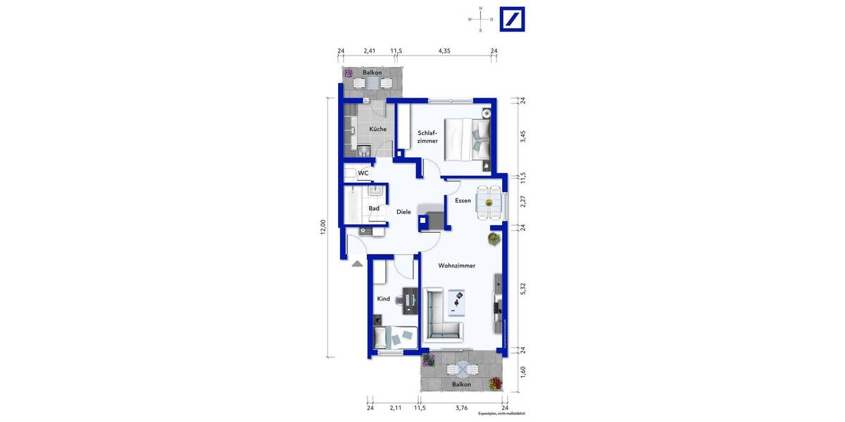Etagenwohnung Asperg - 3 Zimmer, 71 m&sup2;, 199.000&euro; | Angebot:26863653