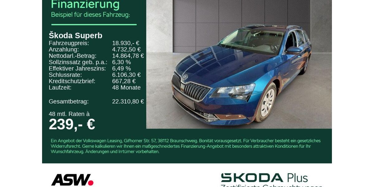 Skoda Superb 86.200 km 17.430 &euro; Heilbronn 74076