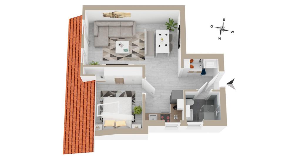 Dachgeschoßwohnung Haßmersheim - 2 Zimmer, 56 m&sup2;, 875&euro; | Angebot:26134704