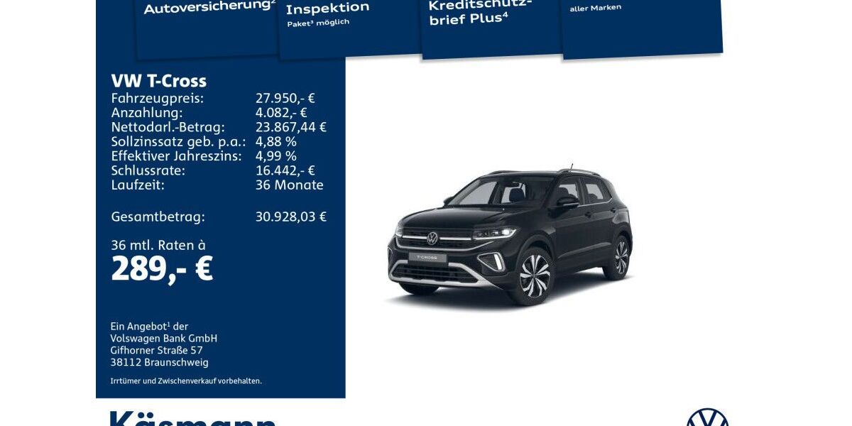 VW T-Cross 7.989 km 27.950 &euro; Mosbach 74821