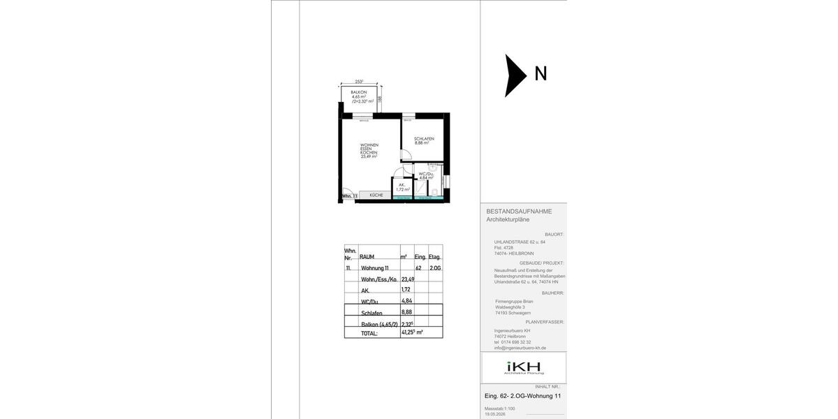 Etagenwohnung Heilbronn Kernstadt - 2 Zimmer, 41 m&sup2;, 212.500&euro; | Angebot:26834037