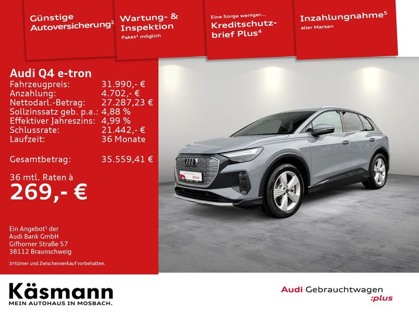 Audi Q4 e-tron 26.964 km 30.990 € Mosbach 74821