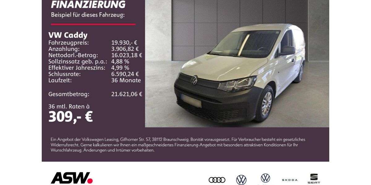 VW Caddy 80.000 km 18.830 &euro; Sinsheim 74889