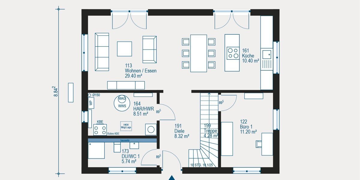 Individuell geplantes Einfamilienhaus in Weissach im Tal - Komfort trifft auf durchdachtes Wohnen - Einfamilienhaus Kleinaspach Kleinaspach | Angebot:27535621