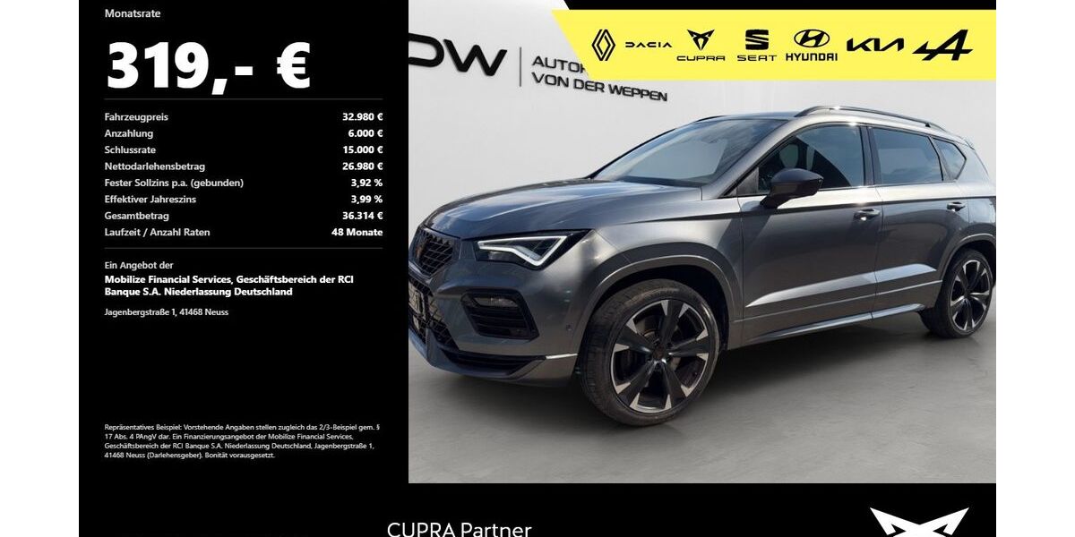 Cupra Ateca 52.900 km 32.980 &euro; Mosbach 74821